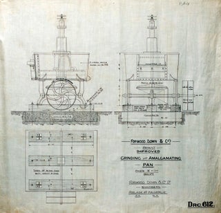 A quantity of original technical drawings, many of them to do with Australia's mining history, primarily from James Martin and Company's Phoenix Foundry, Gawler (near Adelaide, South Australia). There are also some from the Adelaide office of Forwood, Down and Company, Engineers and Founders. The drawings are hand-done in India ink on drafting linen (with each sheet often around a generous 70 x 100 cm)