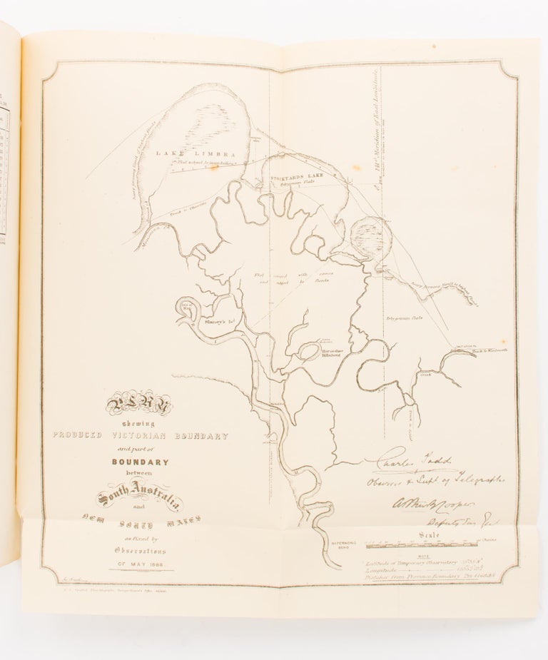 Item #100560 Boundary of New South South Wales and South Australia... Report on the Determination of the Boundary Line of the Colonies of South Australia and New South Wales, by Charles Todd. New South Wales, South Australia.
