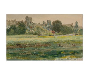 Item #100632 'Windsor Castle from Eton Meadows'. An original watercolour painting, captioned...