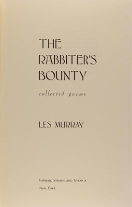 The Rabbiter's Bounty. Collected Poems