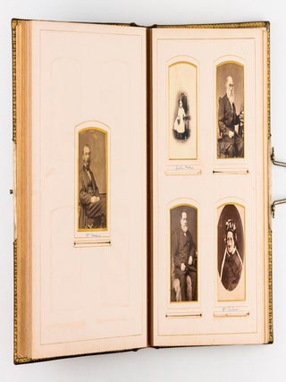 A collection of six nineteenth century photograph albums containing nearly 300 portraits of three generations of the Hawkins and Robertson families