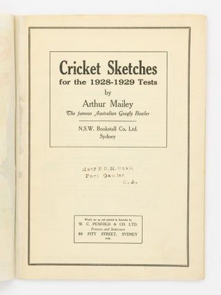 Cricket Sketches for the 1928-1929 Tests by Arthur Mailey, the Famous Australian Googly Bowler