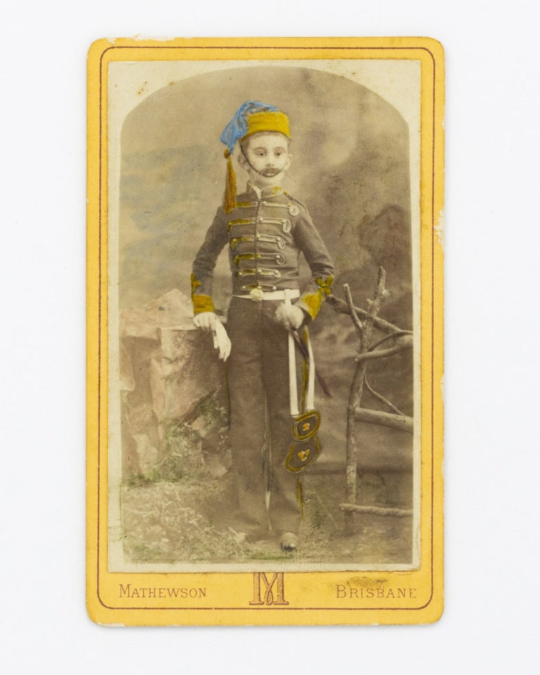 Item #100963 A hand-coloured carte de visite photograph of a young boy in an unidentified uniform. Uniformed Boy.