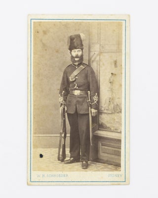 Item #100968 A carte de visite photograph of a man in military uniform, complete with distinctive...