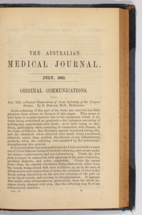 The Australian Medical Journal ... Volume VI, 1861