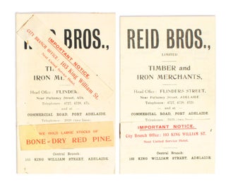Item #102213 Reid Bros., Limited. Timber and Iron Merchants ... [Wholesale Price List. January,...