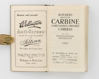 Butcher's British Carbine Cameo, Klimax & Pressman Cameras and other Photographic Apparatus. 1923 [Abridged Butcher's Catalogue, 1923 (cover title)]