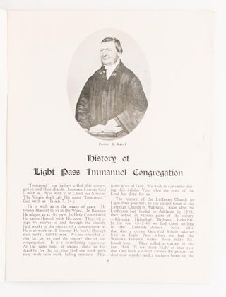 The Centenary of Immanuel Lutheran Church, Light Pass. 26th day of November, 1950 [cover title]
