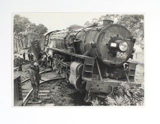 Item #102439 A group of ten vintage photographs featuring the derailment of a South Australian...