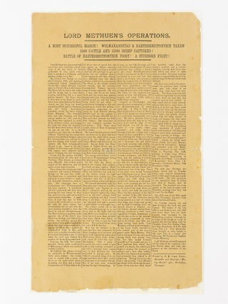 Item #102679 Lord Methuen's Operations. A Most Successful March! Wolmaransstad &...