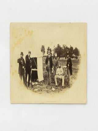 Item #102702 A carte de visite photograph of a group of Australian duck shooters (hunting seems...