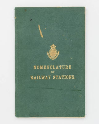 Item #104144 Names of South Australian Railway Stations with their Meanings and Derivations....