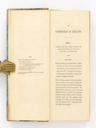 Commentaries on the Constitution and Laws of England, incorporated with the Political Text of the late J.L. De Lolme ...