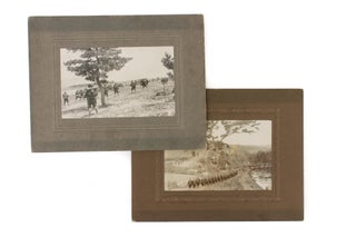 Item #105302 Two vintage photographs of Japanese soldiers in the field, in uniforms of the...
