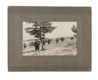 Two vintage photographs of Japanese soldiers in the field, in uniforms of the Russo-Japanese War period (1904-05)