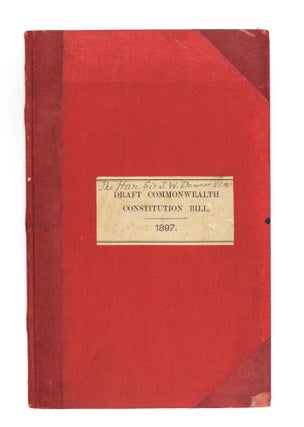 Item #105304 Draft of a Bill to Constitute the Commonwealth of Australia. Federation