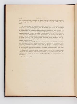 On the Flora of Australia, its Origin, Affinities, and Distribution; being an Introductory Essay to the Flora of Tasmania... Reprinted from the Botany of the Antarctic Expedition, Part III, Flora of Tasmania, Vol. I