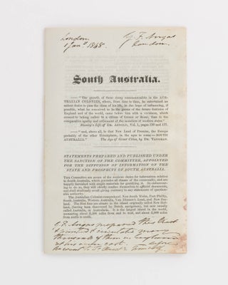 Item #105922 South Australia [drop-title] ... Statements prepared and published under the...