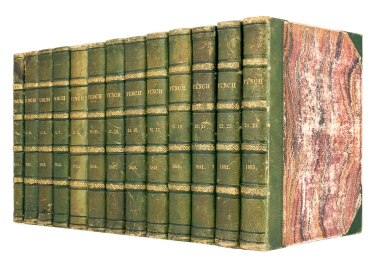 Item #106018 Punch and London Charivari. Volume the First [to] Volume 25 [a uniformly-bound run of the first 25 bi-annual volumes, bound as 13]