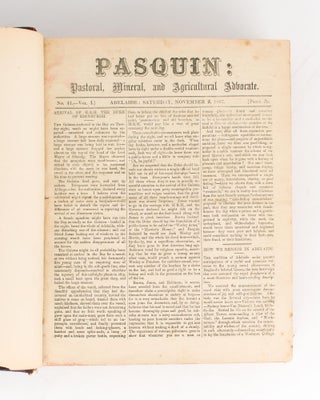 Item #106375 Pasquin. Pastoral, Mineral and Agricultural Advocate. A substantial run of the...
