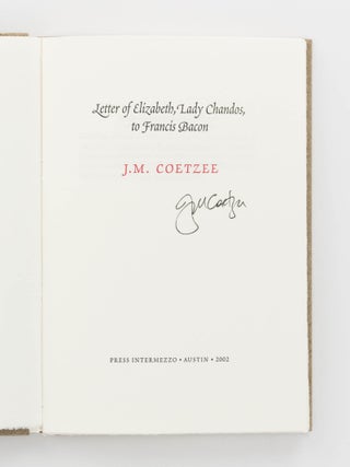 Letter of Elizabeth, Lady Chandos, to Francis Bacon