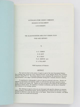 Australian Atomic Energy Commission Research Establishment Lucas Heights. The Alligator Rivers Area Fact Finding Study. Four AAEC Reports