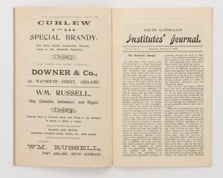 South Australian Institutes' Journal ... Volume 1, Number 1, August 18, 1900