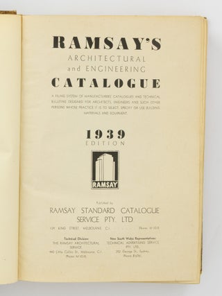 Ramsay's Architectural and Engineering Catalogue. A Filing System of Manufacturers' Catalogues and Technical Bulletins designed for Architects, Engineers and such other Persons whose Practice it is to select, specify or use Building Materials and Equipment. 1939 Edition