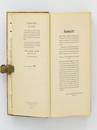 Ramsay's Architectural and Engineering Catalogue. A Filing System of Manufacturers' Catalogues and Technical Bulletins designed for Architects, Engineers and such other Persons whose Practice it is to select, specify or use Building Materials and Equipment. 1939 Edition