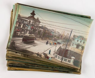 A collection of 89 late nineteenth-century hand-coloured albumen paper photographs of Japan is offered as one lot