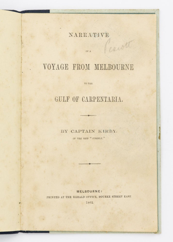 Item #107815 Narrative of a Voyage from Melbourne to the Gulf of Carpentaria. Burke, Wills.
