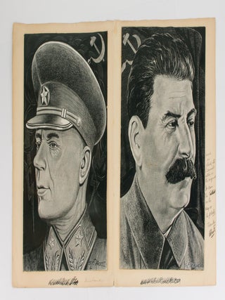 Item #107847 A series of eight original portrait illustrations by the Australian artist Stuart...