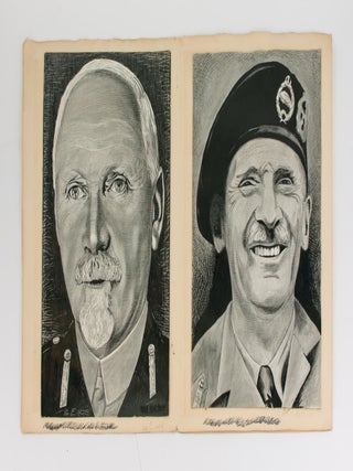 A series of eight original portrait illustrations by the Australian artist Stuart Wade in 1942-43
