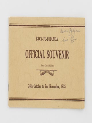 Item #107885 Back-to-Eudunda Official Souvenir... 26th October to 2nd November, 1935. Eudunda