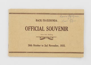 Item #107885 Back-to-Eudunda Official Souvenir... 26th October to 2nd November, 1935. Eudunda