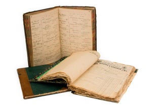 Item #107901 Two very detailed manuscript ledgers from Boettger's practice as an optician...