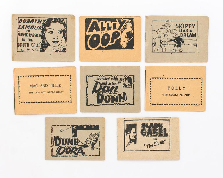 Item #108077 A group of eight pocket-size American pornographic comic books, in circulation from the 1920s-60s. 'Tijuana Bibles'.