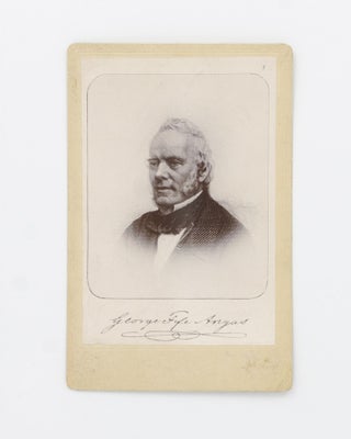 Item #108120 A cabinet photograph of an engraved portrait of George Fife Angas (1789-1879),...