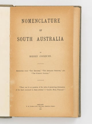 Nomenclature of South Australia