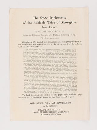 The Stone Implements of the Adelaide Tribe of Aborigines, now extinct
