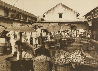 Item #108641 'A Javanese Market Place' [a vintage sepia-toned carbon print on the original...