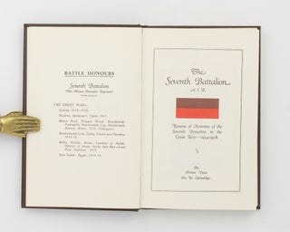 The Seventh Battalion AIF. Résumé of Activities of the Seventh Battalion in the Great War, 1914-1918