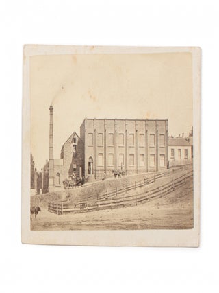 Item #108777 An albumen paper carte de visite of the Albion Woollen Mills, Geelong. Albion...