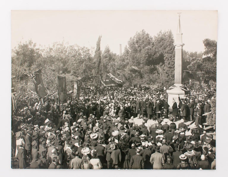 Item #108942 A large vintage photograph of the unveiling of the monument to Colonel William Light in Adelaide on 21 June 1905. Colonel William LIGHT, John GAZARD.