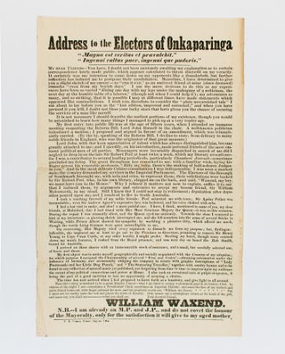 Item #108971 Address to the Electors of Onkaparinga. William TOWNSEND, William WAXEND