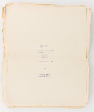 Item #109137 A duplicate typescript manuscript, 'The First Pastoral Settlement in the Northern...
