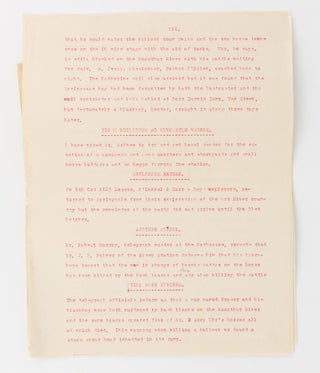 A duplicate typescript manuscript, 'The First Pastoral Settlement in the Northern Territory'