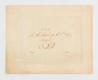 Item #109293 An elaborately embossed card inscribed with a Biblical quotation, dated (May 1843)...