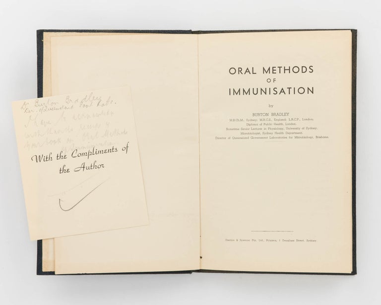 Item #109517 Oral Methods of Immunisation. Dr Burton BRADLEY.
