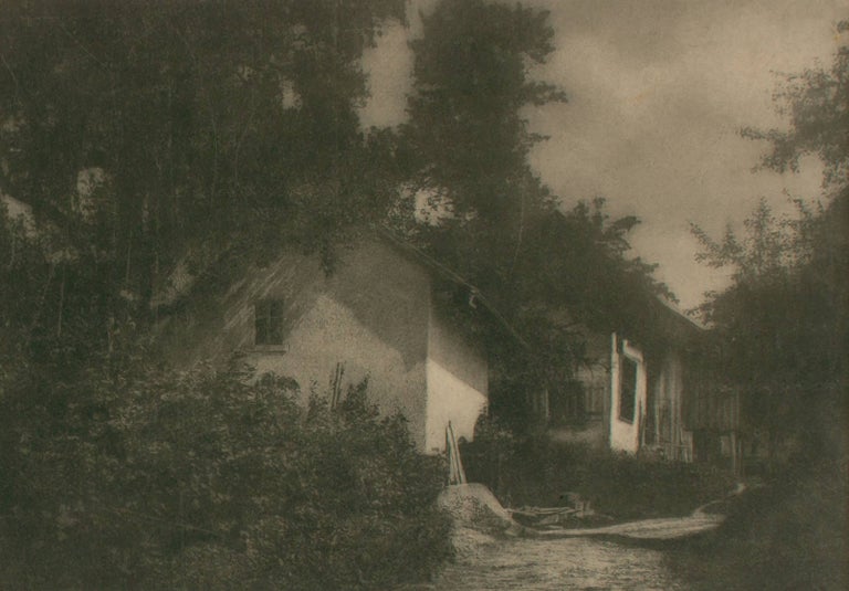 Item #109712 Houses at the Forest's Edge. A vintage carbon print (visible image size 145 × 210 mm). John KAUFFMANN.